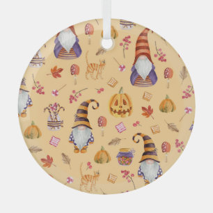 Halloween elements: vintage watercolor seamless pa glass tree decoration