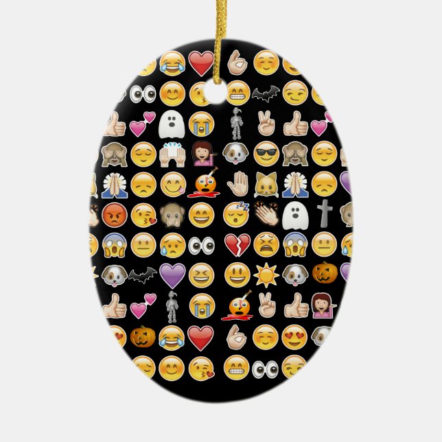 halloween emoji ceramic tree decoration (Front)