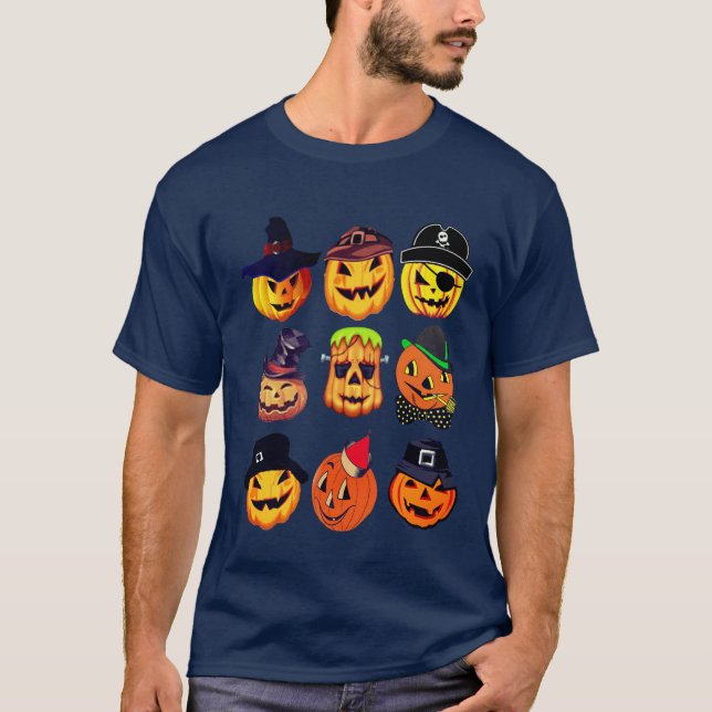 Halloween Emoji Collection Funny Halloween Shirt (Front)