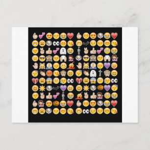 halloween emoji postcard