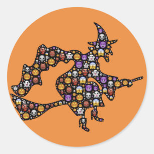 halloween emoji witch stickers