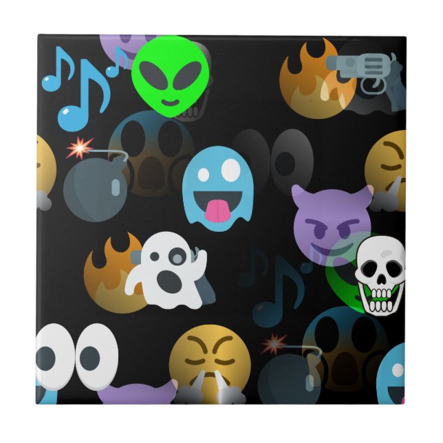 halloween emojis tile (Front)