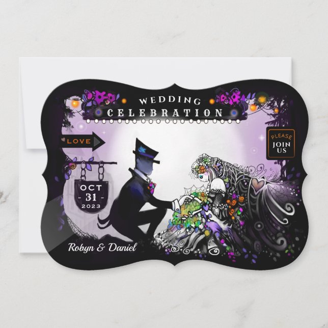 Halloween Enchantment Wedding - Together With Invitation (Front)