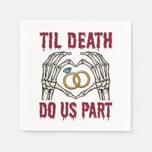 Halloween Engagement Til Death Do Us Part Napkin