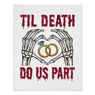 Halloween Engagement Til Death Do Us Part Poster