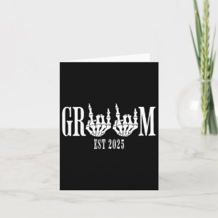 Halloween Engagement Wedding Bride Groom Skeleton Card