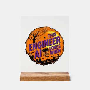 Halloween Engineer Loves AI Vintage Vector Design_ Acrylic Sign