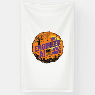 Halloween Engineer Loves AI Vintage Vector Design_ Banner