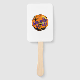 Halloween Engineer Loves AI Vintage Vector Design_ Hand Fan