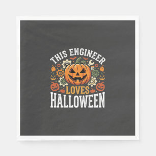 Halloween Engineer Pumpkin Vector Napkin