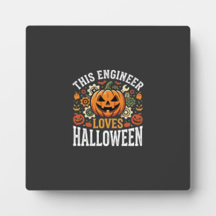 Halloween Engineer Pumpkin Vector Plaque