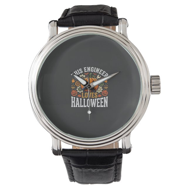 Halloween Engineer Pumpkin Vector Watch (Front)