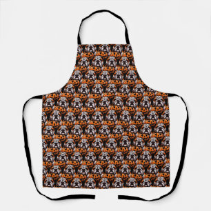Halloween English Bulldog - Jack o Lantern Autumn Apron