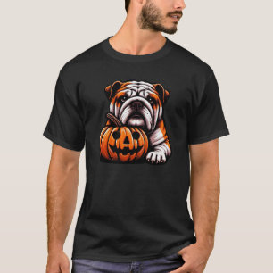Halloween English Bulldog - Jack o Lantern Autumn T-Shirt