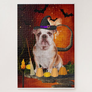 Halloween English Bulldog Jigsaw Puzzle