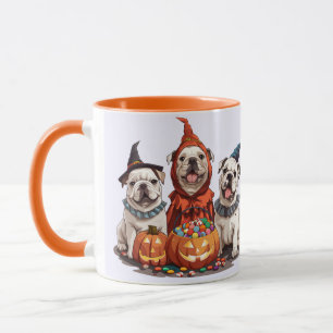 Halloween English Bulldogs Pumpkin Mug