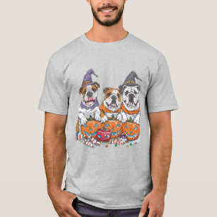 Halloween English Bulldogs Pumpkin T-Shirt