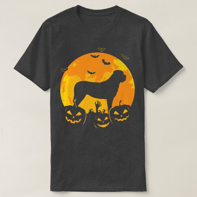 Halloween English Mastiff Jack O Lantern Dog Puppy T-Shirt (Design Front)