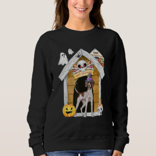 Halloween English Pointer Dog Witch Haunted House Sweatshirt