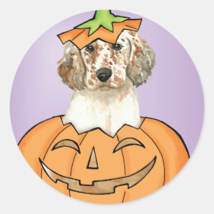 Halloween English Setter Classic Round Sticker