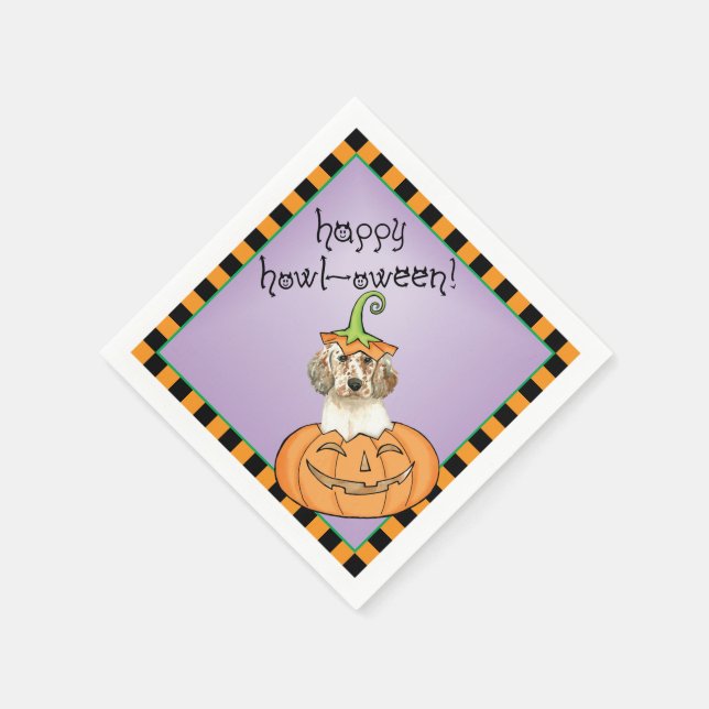 Halloween English Setter Napkin (Corner)