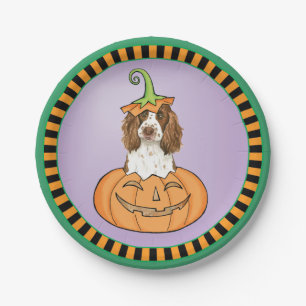 Halloween English Springer Spaniel Paper Plate