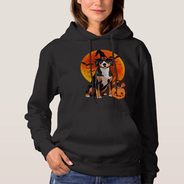 Halloween Entlebucher Mountain Dog Jack O Lantern  Hoodie (Front)