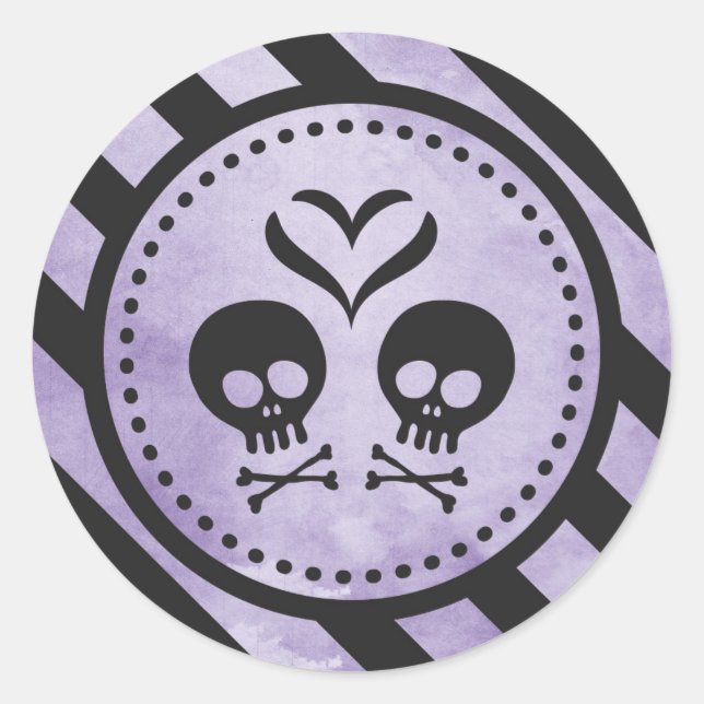 Halloween Envelope Seals, Favour Stickers - Purple (Front)