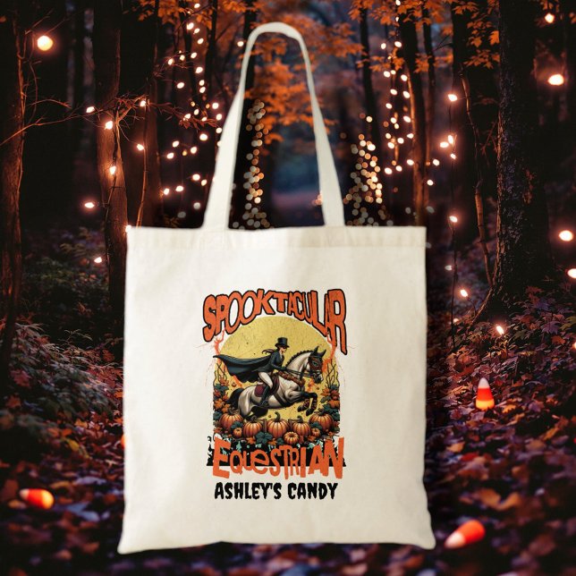 Halloween Equestrian Tote Bag (Get ready for spooky season with our equestrian funny Halloween merchandise!)