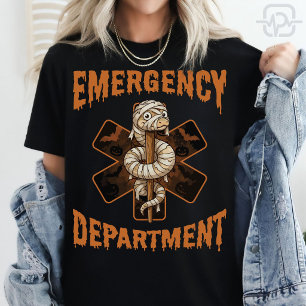 Halloween ER Nurse Mummy Snake Star of Life T-Shirt