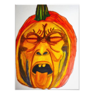 HALLOWEEN ERIE PUMPKIN FACE PHOTO PRINT