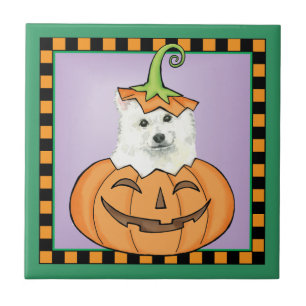 Halloween Eskie Ceramic Tile