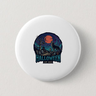 Halloween Est Howling Wolf Red Moon Zombie Hand_1 6 Cm Round Badge