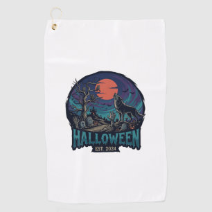 Halloween Est Howling Wolf Red Moon Zombie Hand_1 Golf Towel