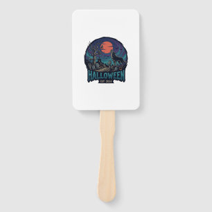 Halloween Est Howling Wolf Red Moon Zombie Hand_1 Hand Fan