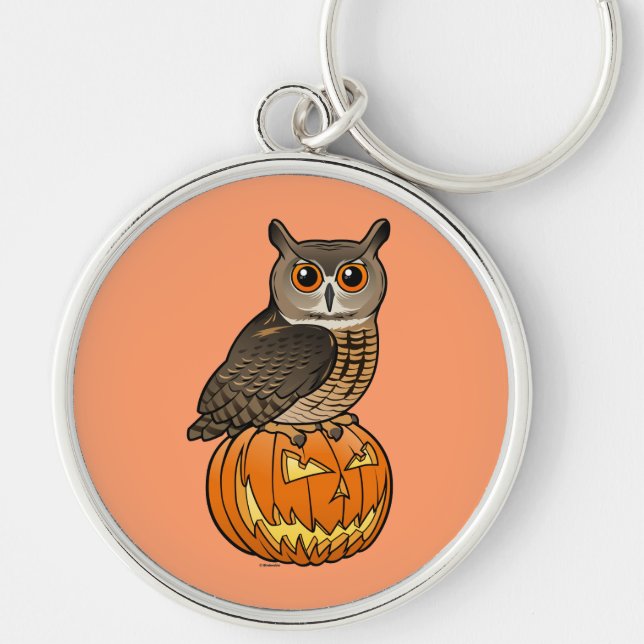 Halloween Eurasian Eagle Owl Key Ring (Front)
