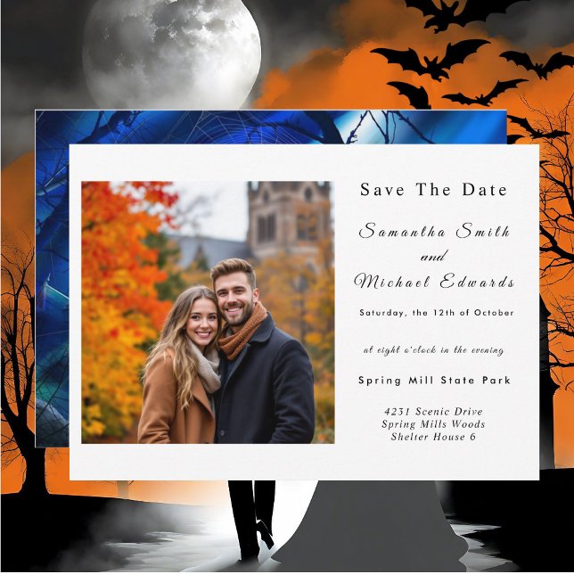 Halloween Evening Night Wedding Save The Date Invitation (Creator Uploaded)