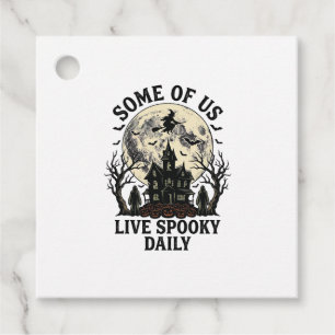 Halloween Everyday Shirt with Vintage Haunted Moon Favour Tags