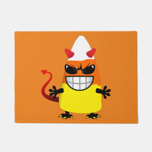 Halloween Evil Candy Corn Doormat