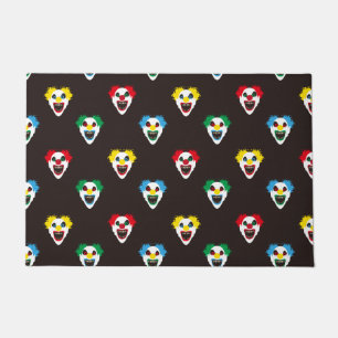 Halloween Evil Clown Faces Hallowtine Pattern Doormat