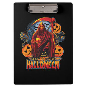 Halloween Evil skeleton, Pumpkin Clipboard