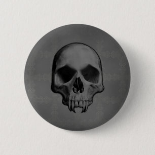 Halloween evil skull 6 cm round badge