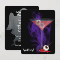 Halloween Eyeball Martini in purple smoke invite