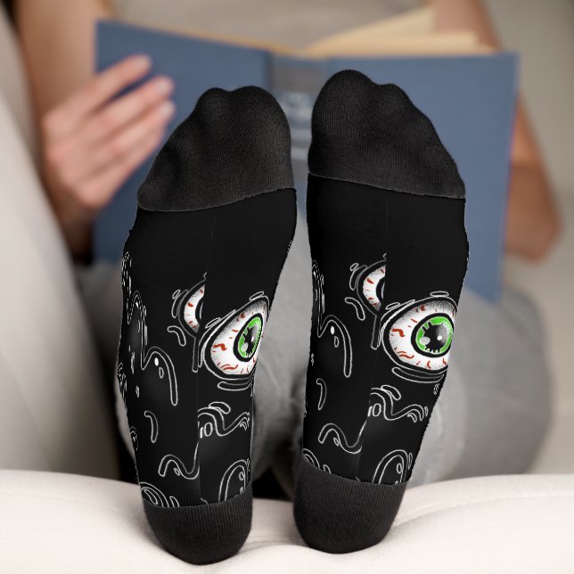 Halloween Eyeball Socks – Spooky Drip Crew Socks (Bottom)