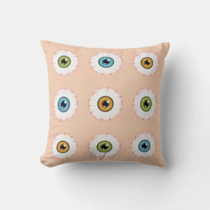 Halloween Eyeballs Bloodshot Eyes Coloured Eyes Cushion