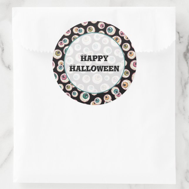 Halloween Eyeballs Classic Round Sticker (Bag)