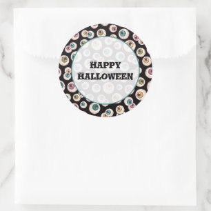 Halloween Eyeballs Classic Round Sticker
