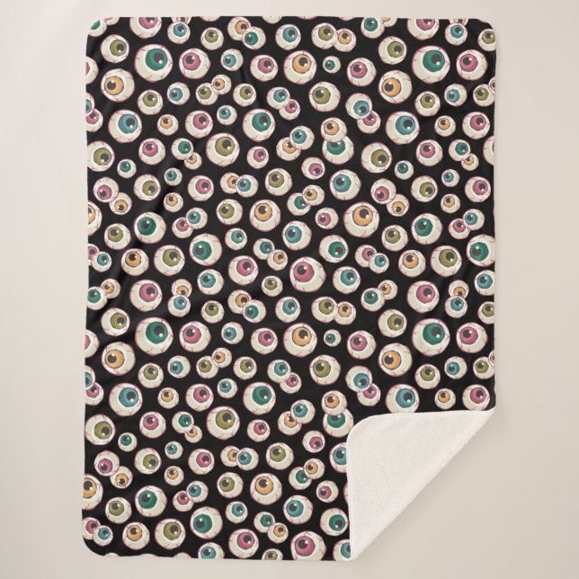 Halloween Eyeballs Sherpa Blanket (Front)