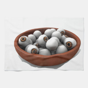 halloween eyeballs tea towel
