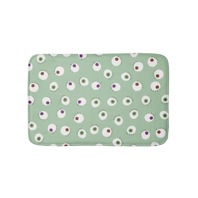 Halloween eyes, hand-drawn seamless pattern. bath mat (Front)